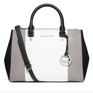 MK Medium Sutton center stripe satchel